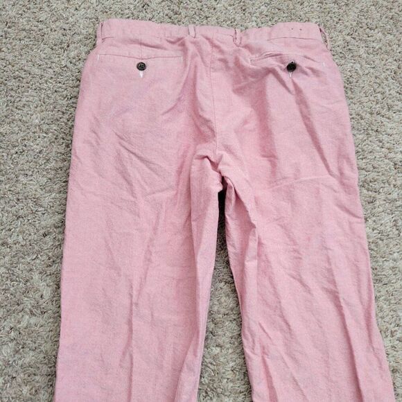 J Crew Pants Mens 32x32.5 Tag 32x34 Pink Bowery Urban Slim Preppy Chino - Picture 8 of 8